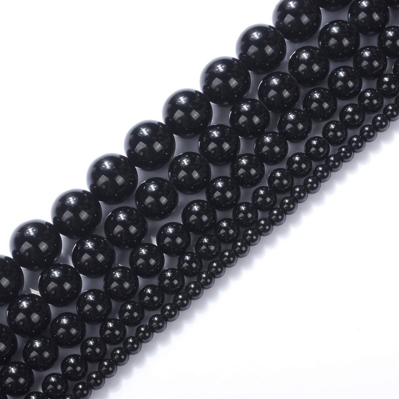 STAR LOONG Natural Stone Beads 2mm Black Onyx Agate Gemstone Round Loose Beads Crystal Energy Stone Healing Power for Jewelry Making DIY,1 Strand 15" - Image 1